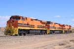 Arizona & California light power of ex BNSF C44-9W's return to Parker from east.